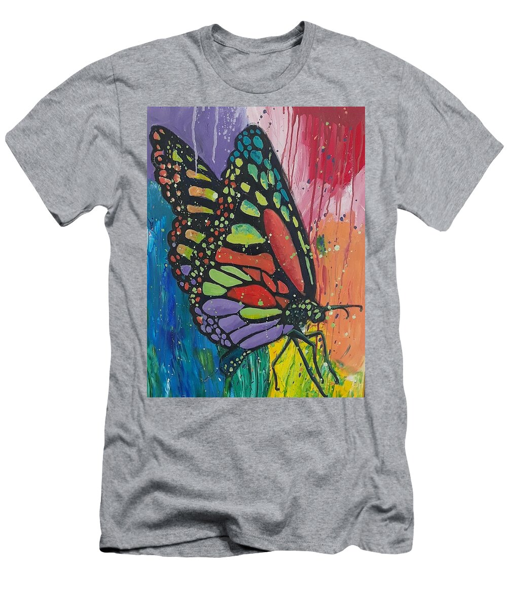 Rainbow Butterfly Kristi Argyle T-Shirt