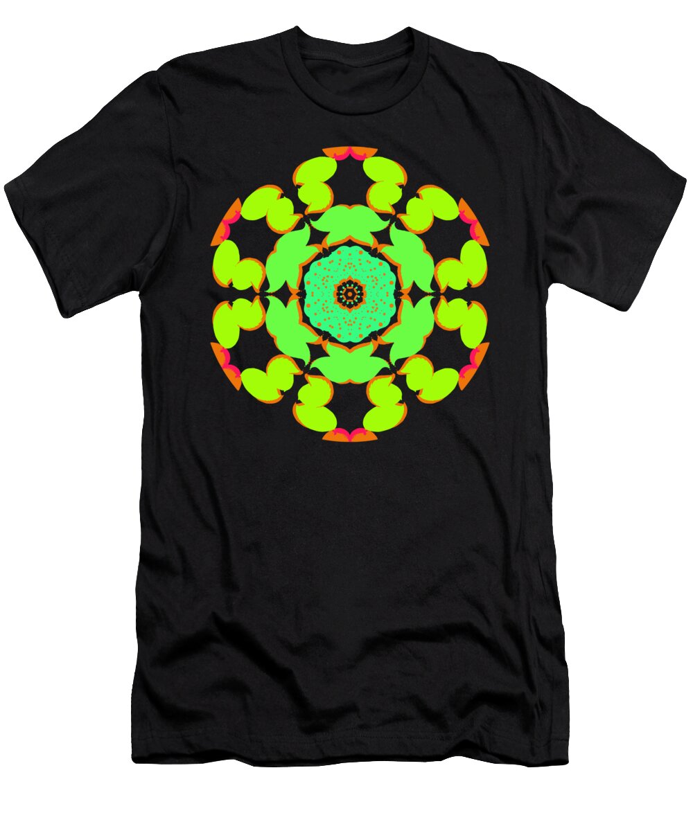 Rainbow Dot Lotus Mandala Ariel Guevara T-Shirt