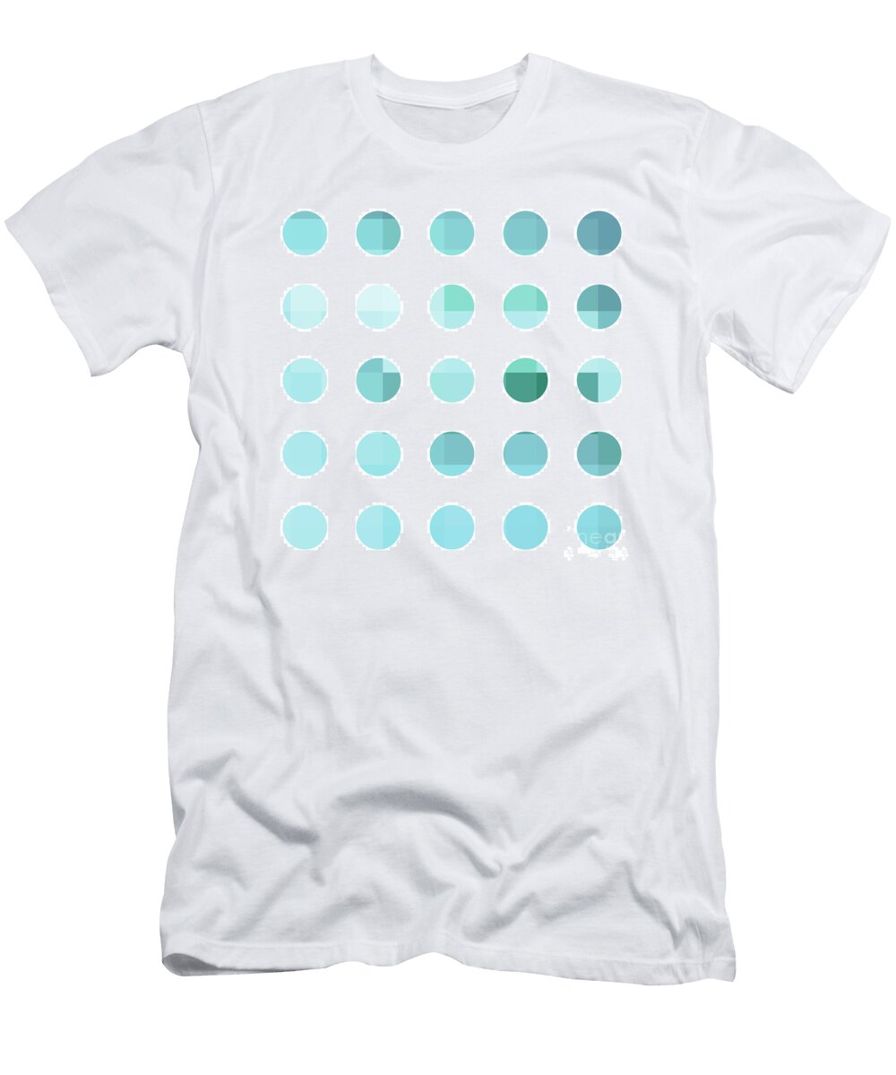 Rainbow Dots Aqua Pixel Chimp T-Shirt