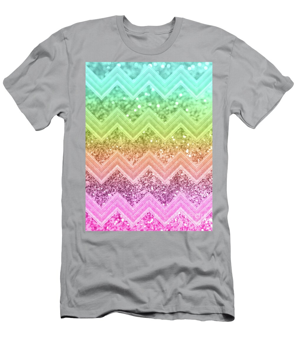 Rainbow Glitter Chevron 1 Shiny Decor Art Anitas and Bellas Art T-Shirt