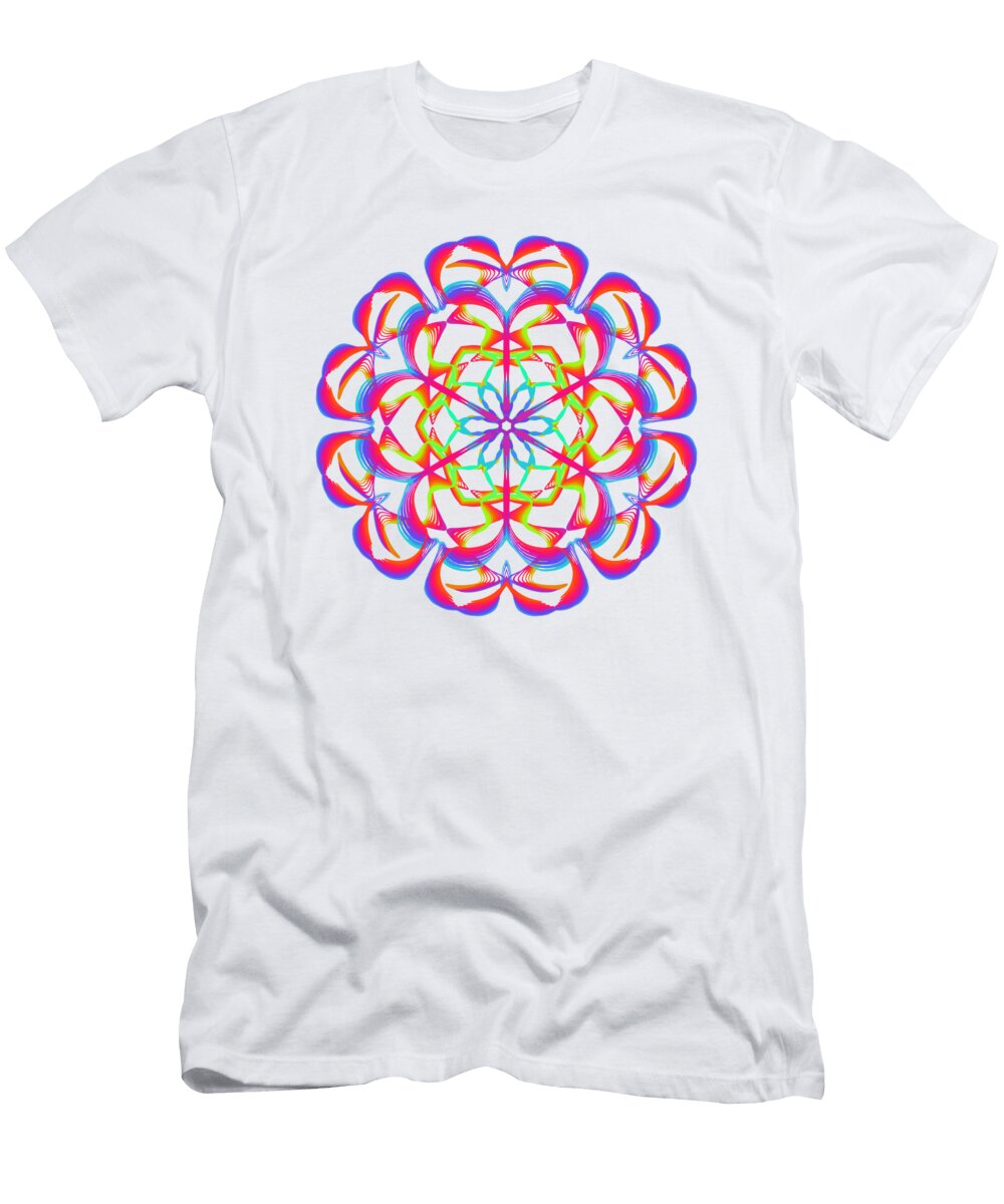 Rainbow Line Mandala Ariel Guevara T-Shirt