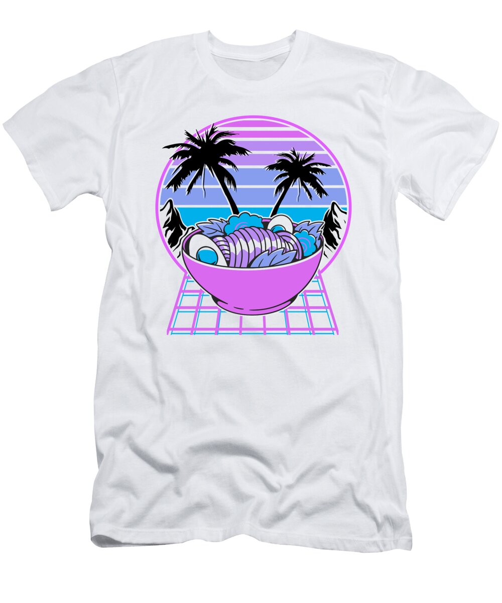 Ramen Bowl 90s Retrowave Synthwave Pastel Goth Lisa Stronzi T-Shirt