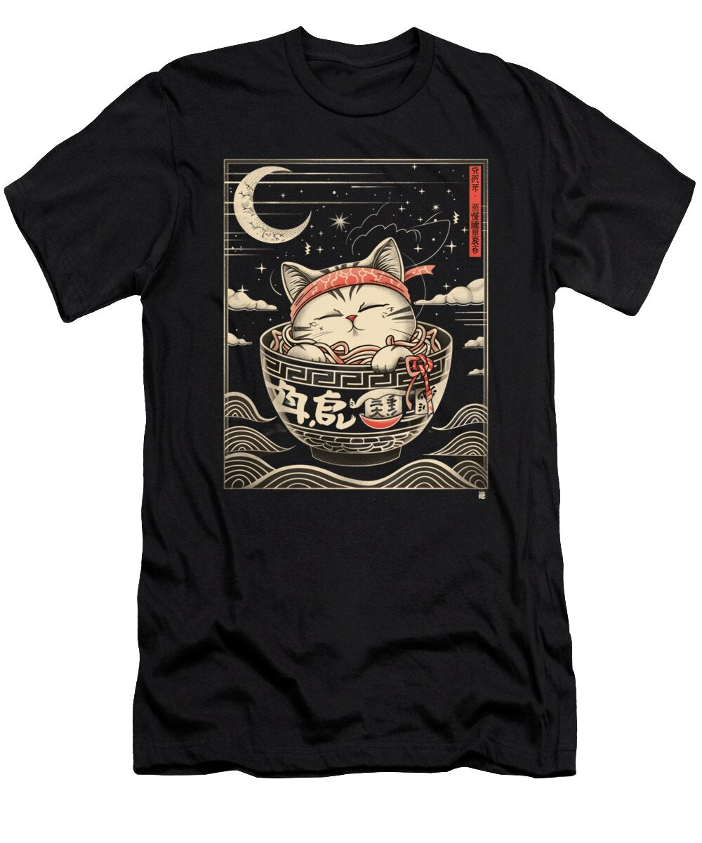 Ramen Noodles Feline Edition Doris Santiago Art T-Shirt