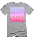 Random Chevron Stripes in Blue Lavender and Pink Elaine Plesser T-Shirt