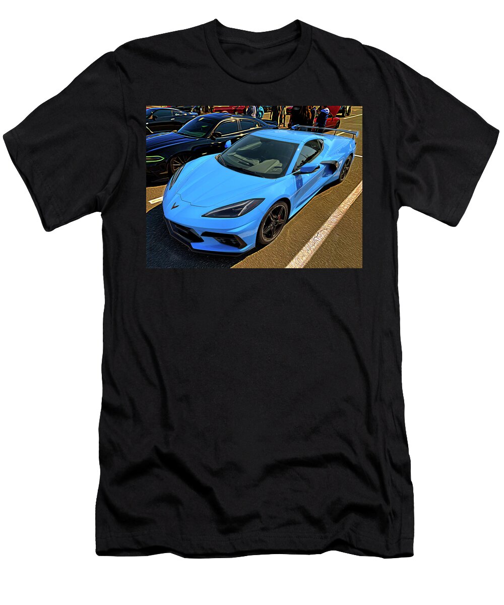 Rapid Blue Mid Engine Corvette Z51 Bill Swartwout T-Shirt