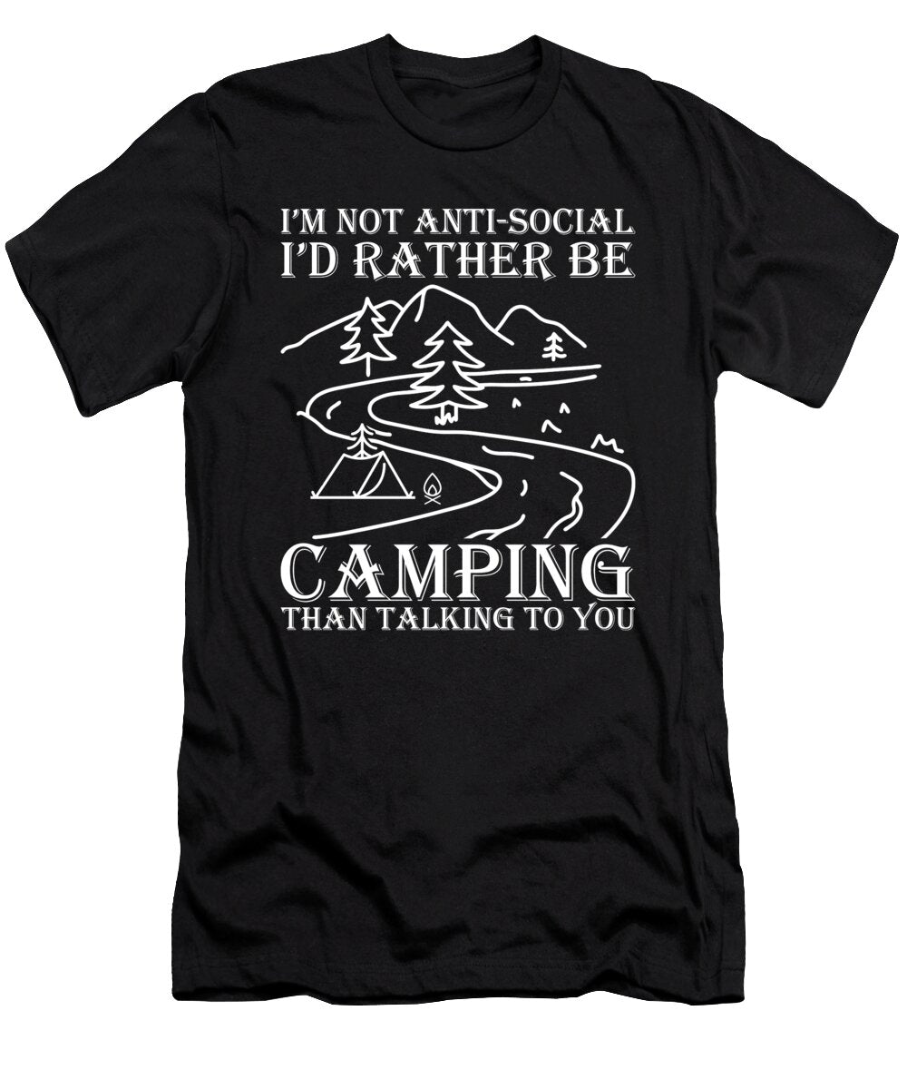 Rather Be Camping Funny Introvert Me T-Shirt