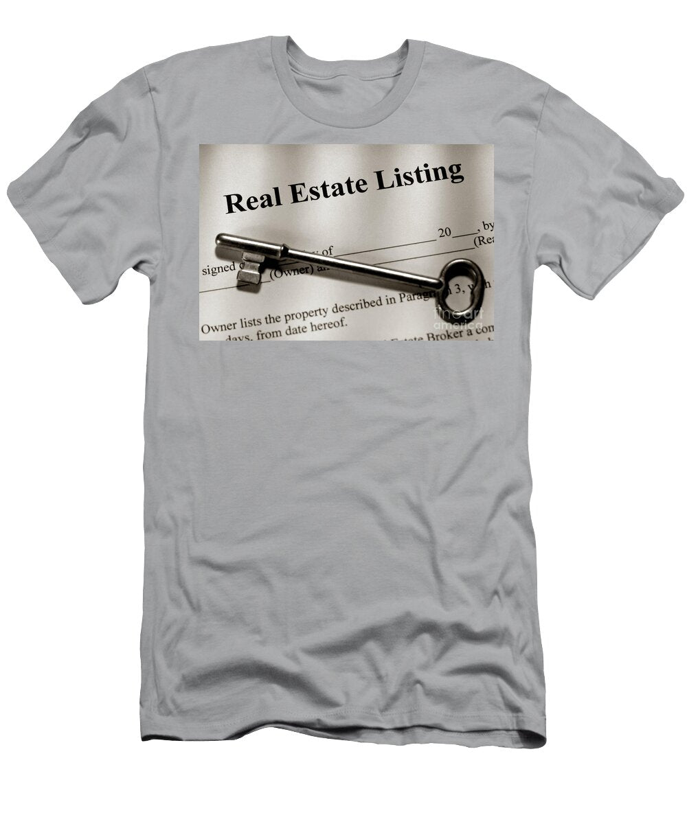 Real Estate Listing Contract and Old House Key Olivier Le Queinec T-Shirt