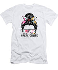 Realtor Life Gifts Real Estate Agent Wife Girl Messy Bun Design Van Tran T-Shirt