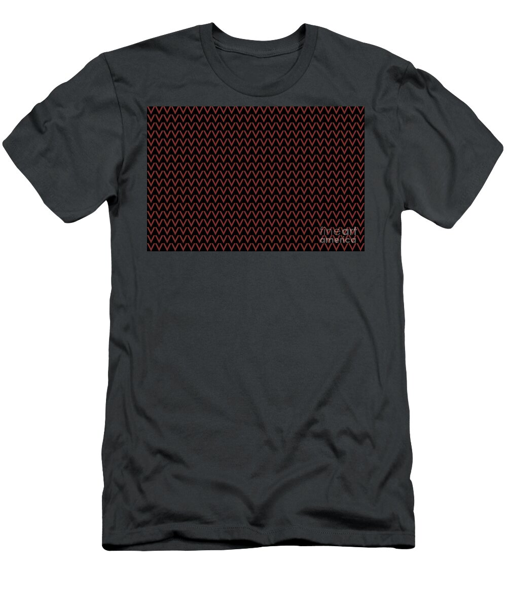 Red and Black Horizontal Chevron Pattern Petite Pattern Minimal Graphic Designs T-Shirt