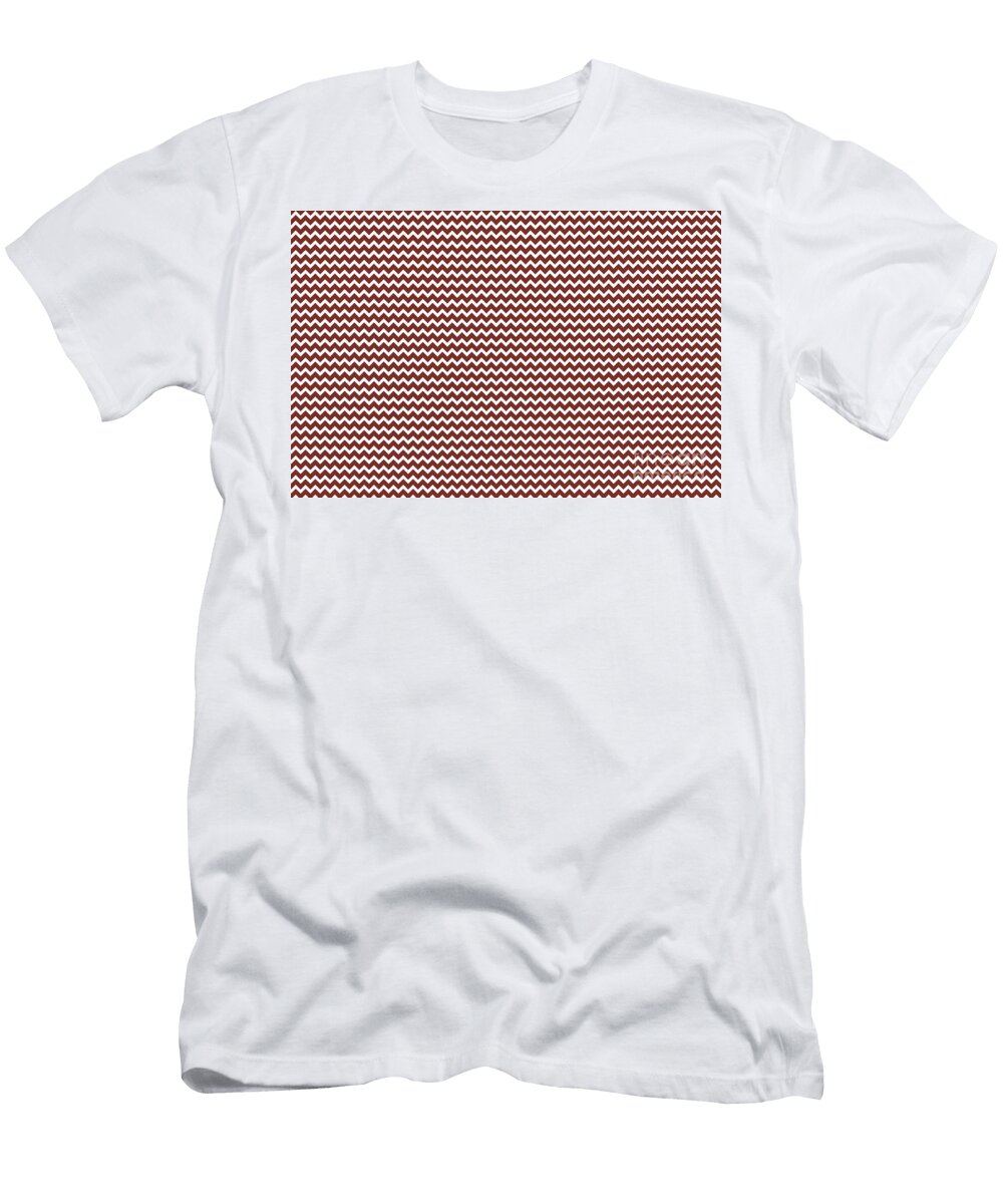 Red and White Chevron Zig Zag Stripe Pattern Petite Pattern Minimal Graphic Designs T-Shirt