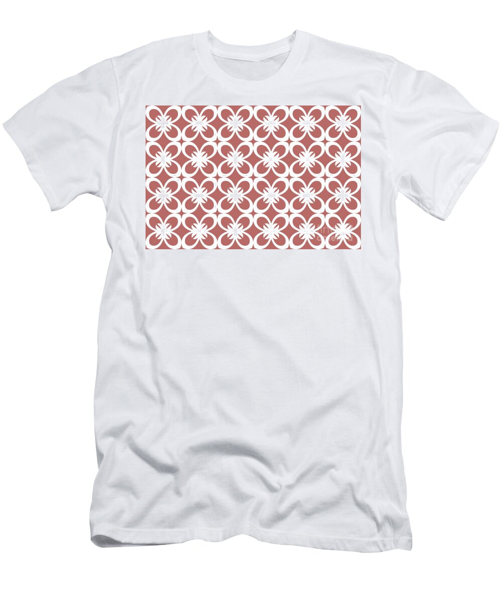 Red and White Minimal Floral Flower Pattern Petite Pattern Minimal Graphic Designs T-Shirt