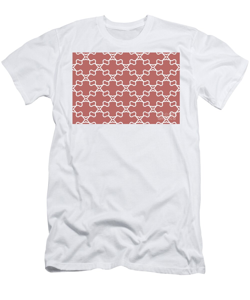 Red and White Ornamental Shape Pattern 3 Petite Pattern Minimal Graphic Designs T-Shirt