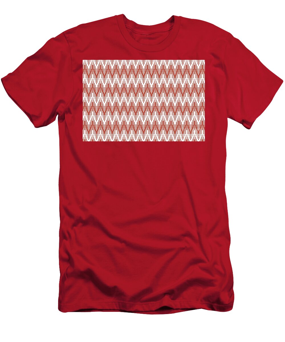 Red and White Striped Chevron Ripple Pattern Dunn and Edwards 2022 Trending Color Red River De5125 Petite Pattern Minimal Graphic Designs T-Shirt