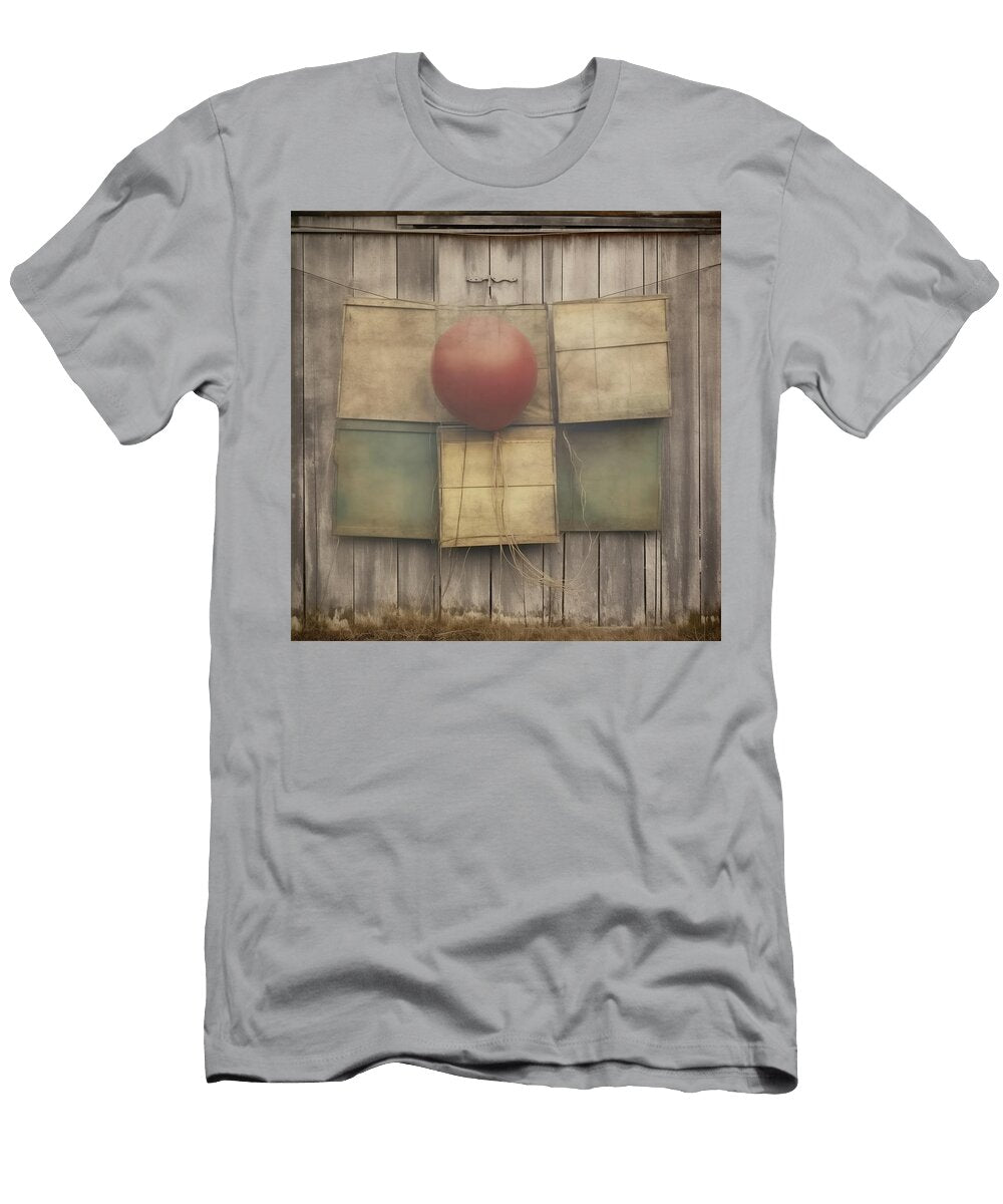 Red Balloon Hanging Against Barn Wall Yo Pedro T-Shirt