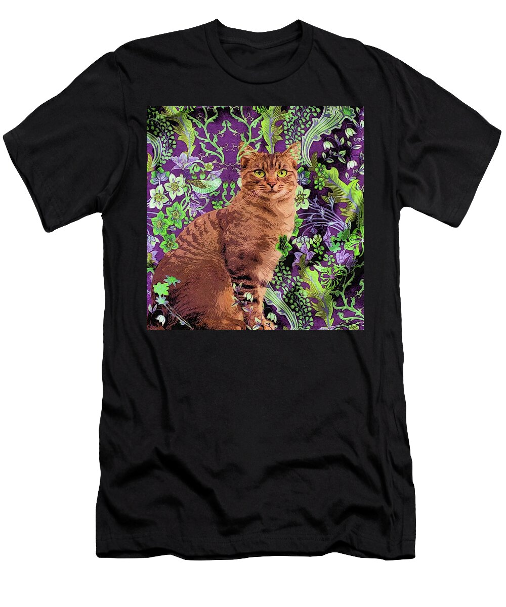 Red Cat in Purple and Green Zelda Tessadori T-Shirt