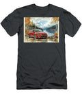Red Chevrolet Sonic Car Watercolor Painting in Autumn Landscape Kyran Estrada T-Shirt