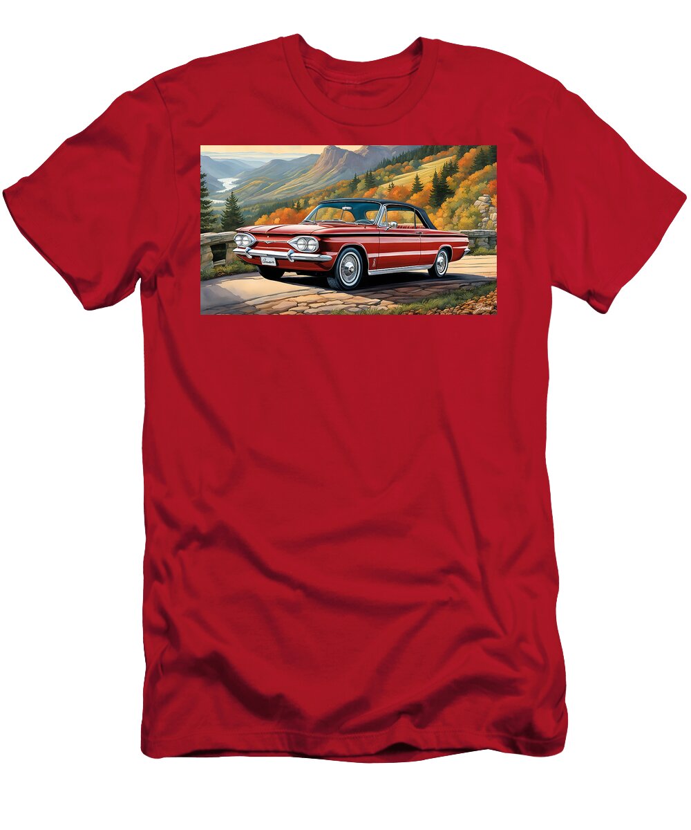 Red Corvair in the Mountains Greg Joens T-Shirt