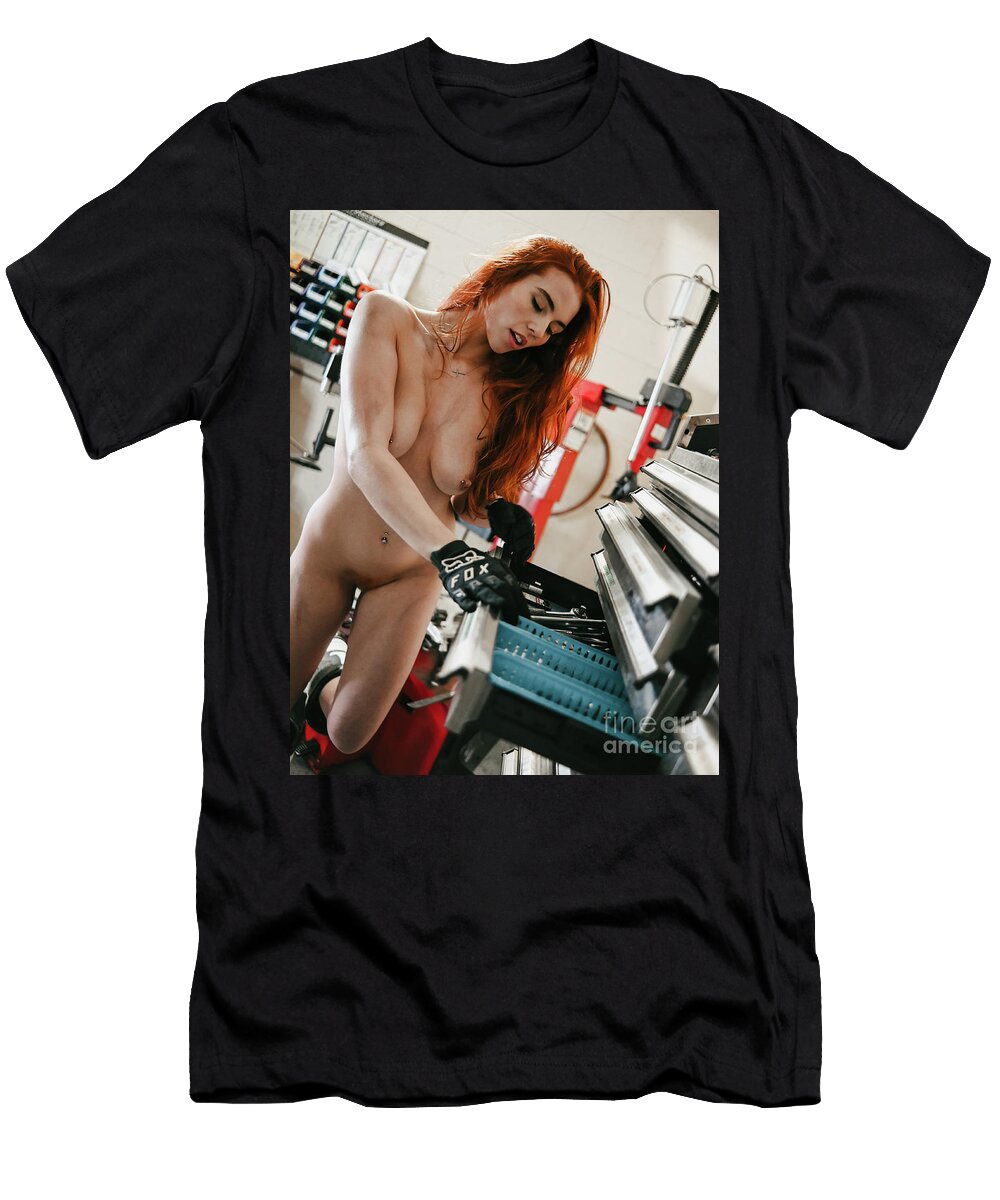 Red Head Mechanic Jt Photodesign T-Shirt