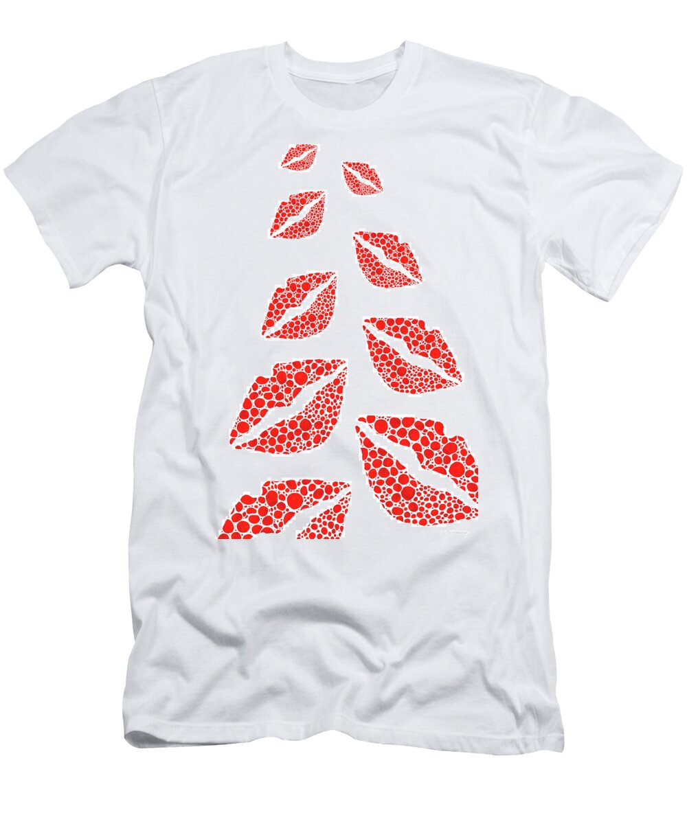 Red Lips Kisses Kisses Sharon Cummings Sharon Cummings T-Shirt