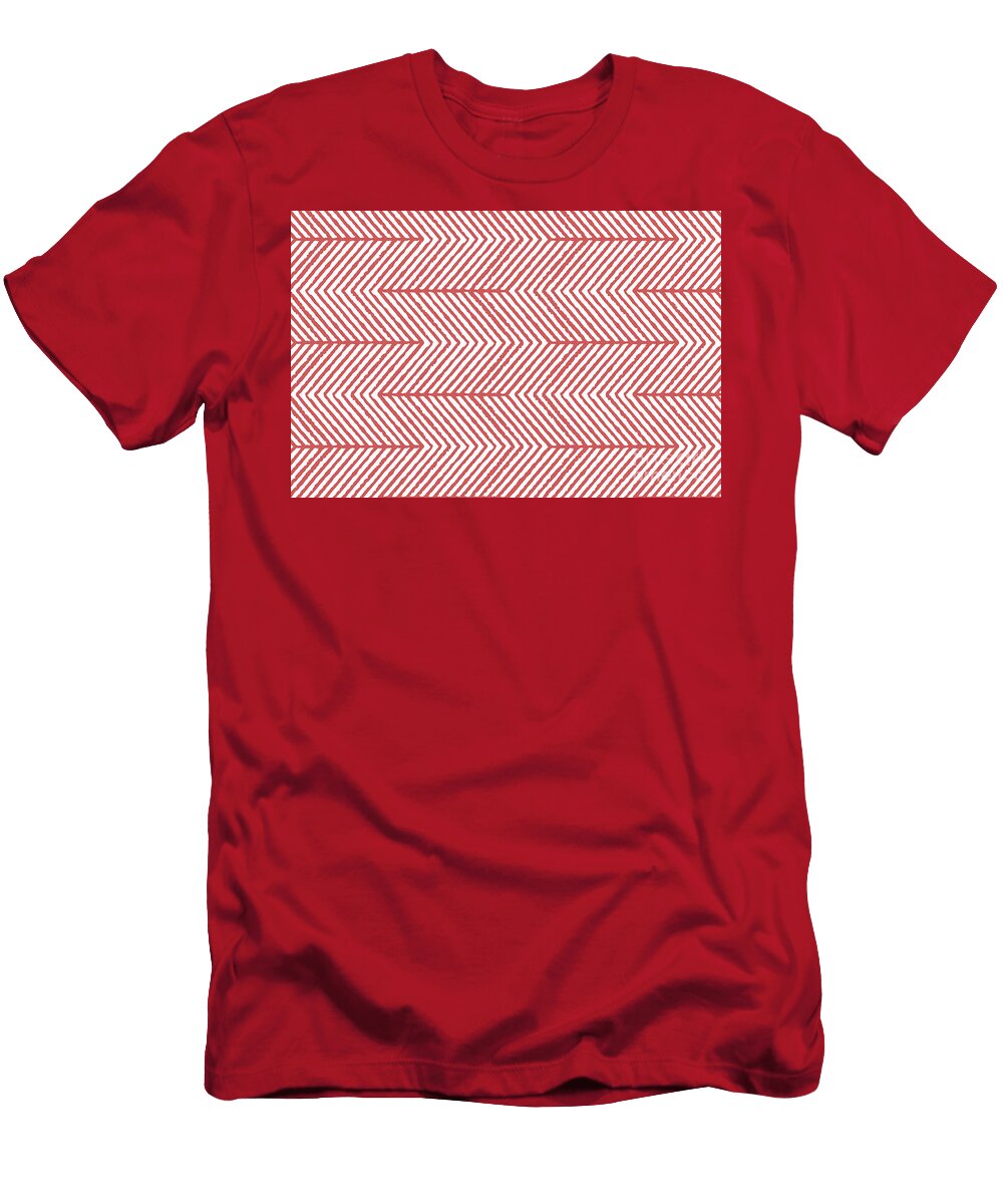 Red Orange White Abstract Diagonal Chevron Stripe Pattern Pairs 2023 Coty Raspberry Blush 2008 30 Petite Patterns T-Shirt