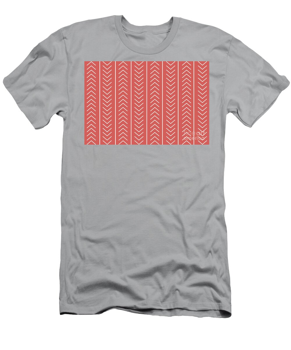 Red Orange White Modern Stripe Chevron Pattern Pairs 2023 Coty Raspberry Blush 2008 30 Petite Patterns T-Shirt