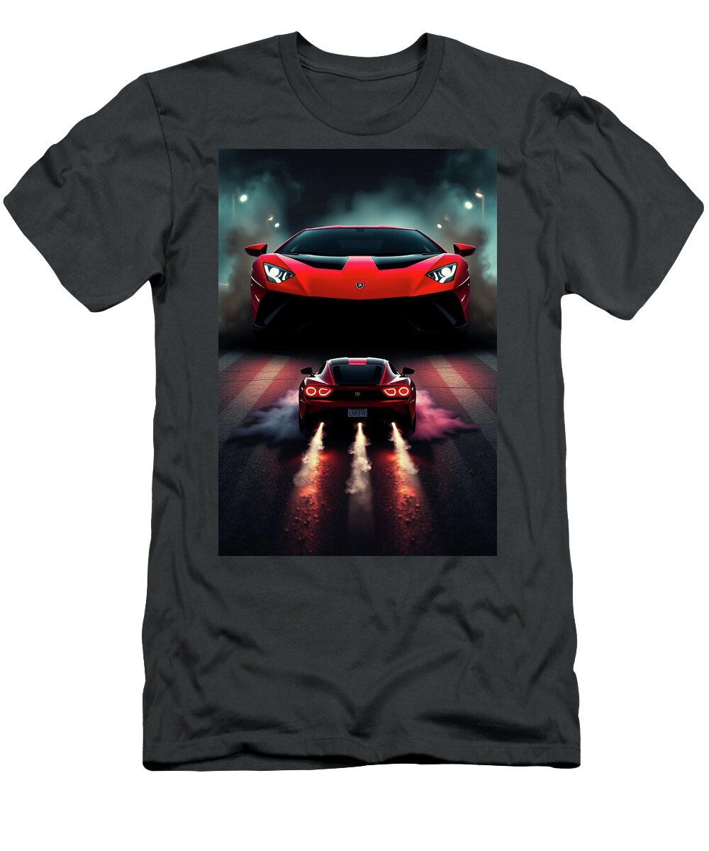 Red Sports Car Showdown Carstoon Concept T-Shirt