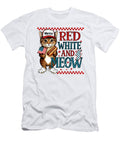 Red White and Meow Cat American Flag 4th of July Zyneu Gangd T-Shirt