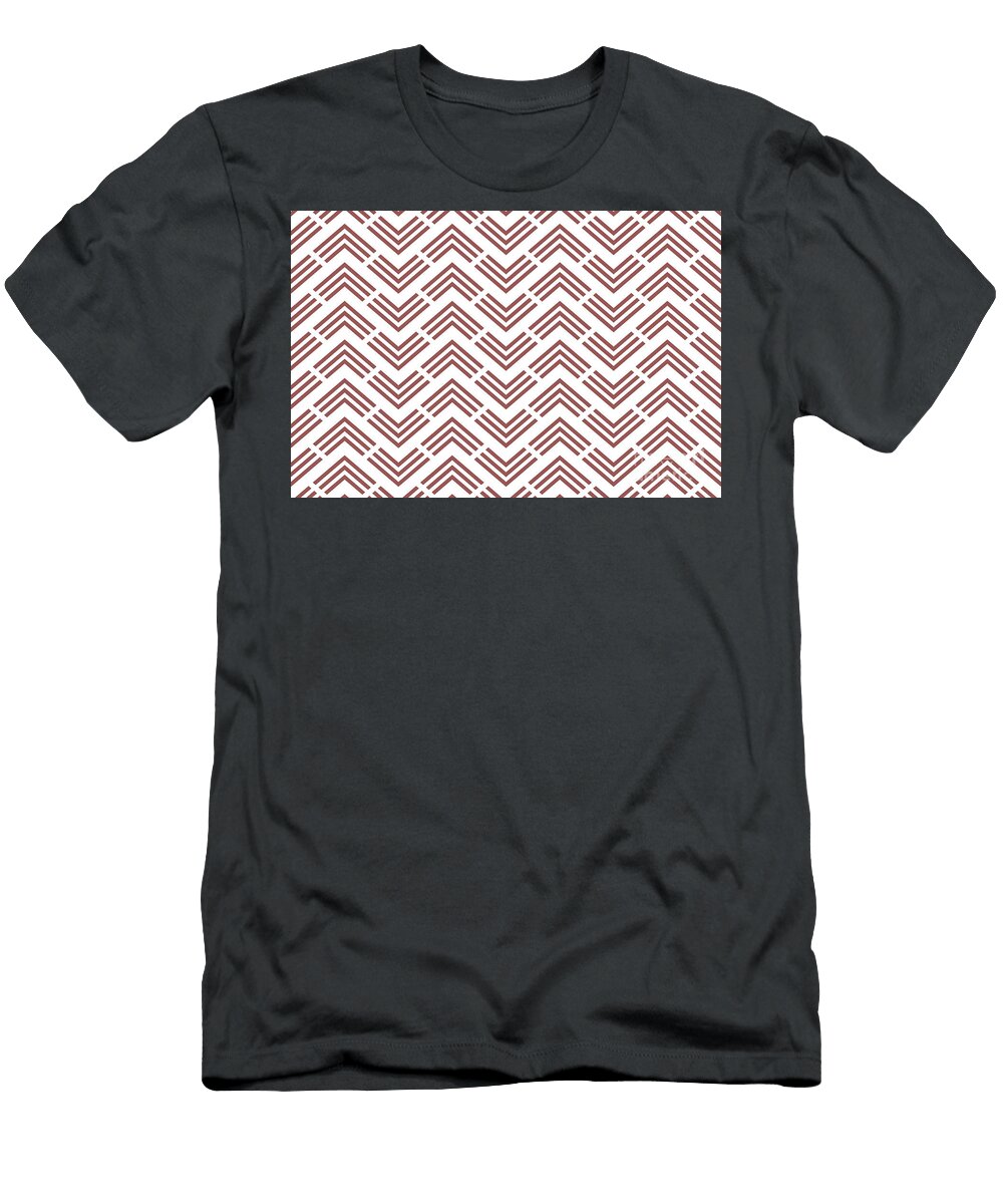 Red White Chevron Rhombus Pattern Pairs Graham and Brown 2023 Coty Alizarin Petite Patterns T-Shirt