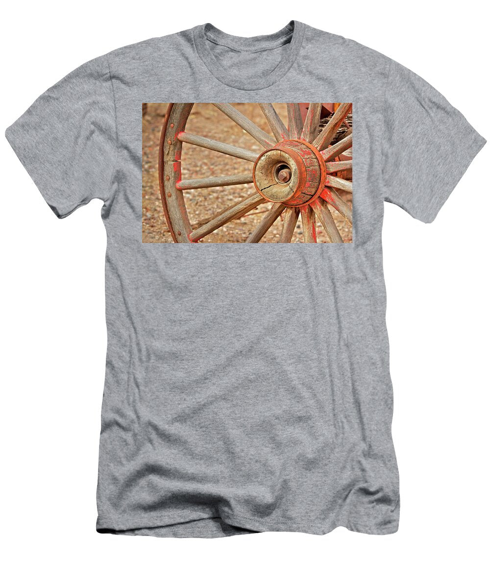 Red Wooden Wheel Phyllis Denton T-Shirt