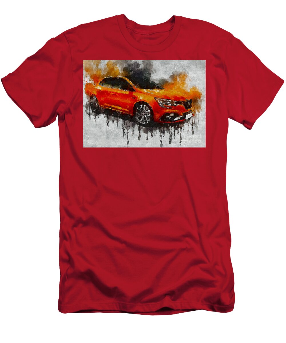 Renault Orange Metallic Megane Rs Sport Chassis Cars Marietta Beatty T-Shirt