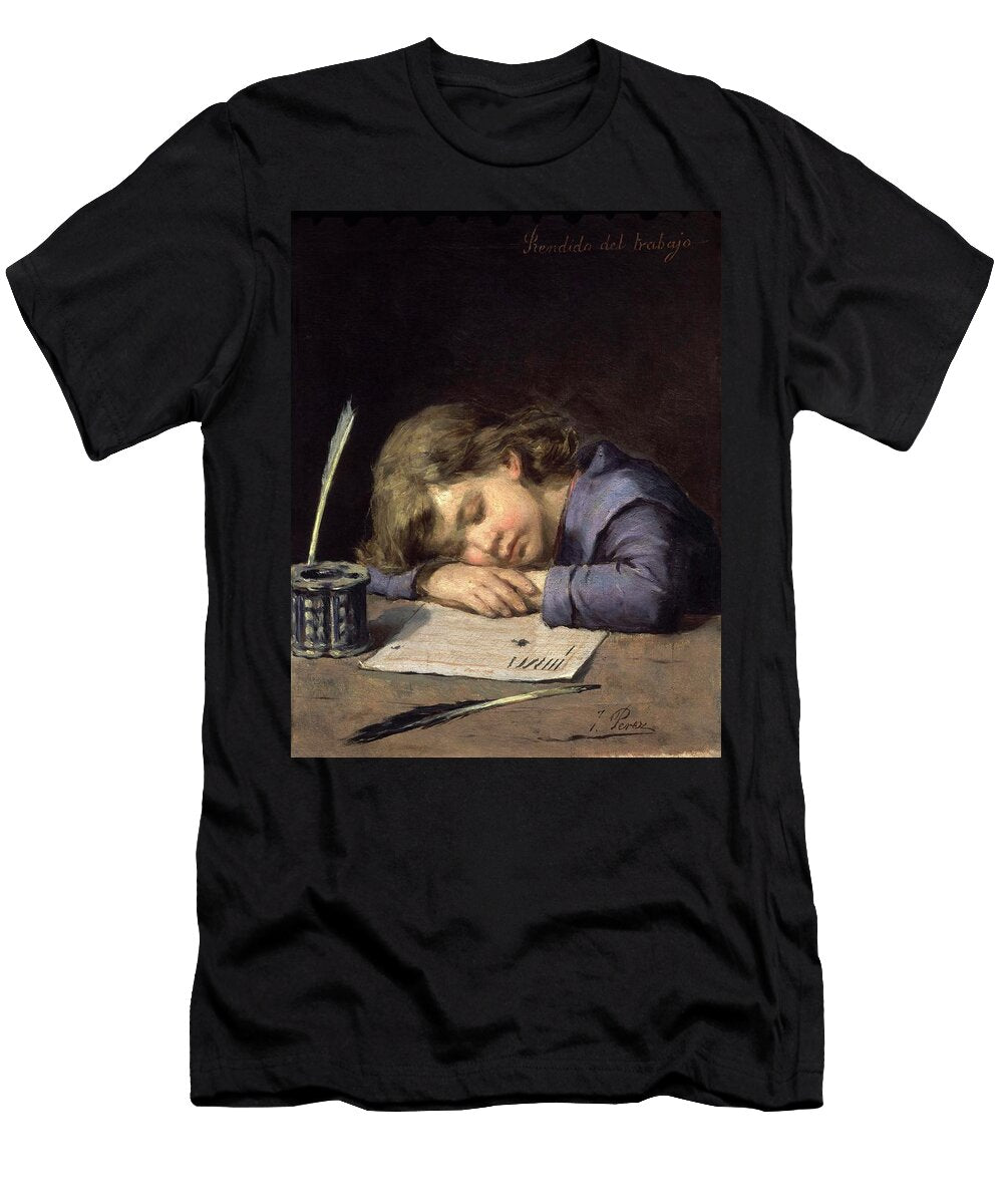 Rendido Del Trabajo 1876 1900 Oil on Canvas 39x31 Cm Jose Perez Siguimboscun 1841 1909 T-Shirt