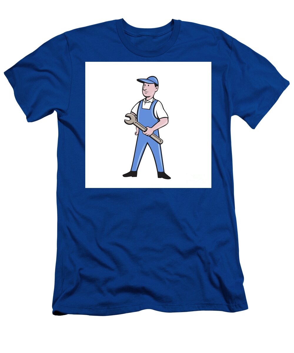 Repairman Holding Spanner Cartoon Aloysius Patrimonio T-Shirt