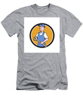 Repairman Holding Spanner Circle Cartoon Aloysius Patrimonio T-Shirt
