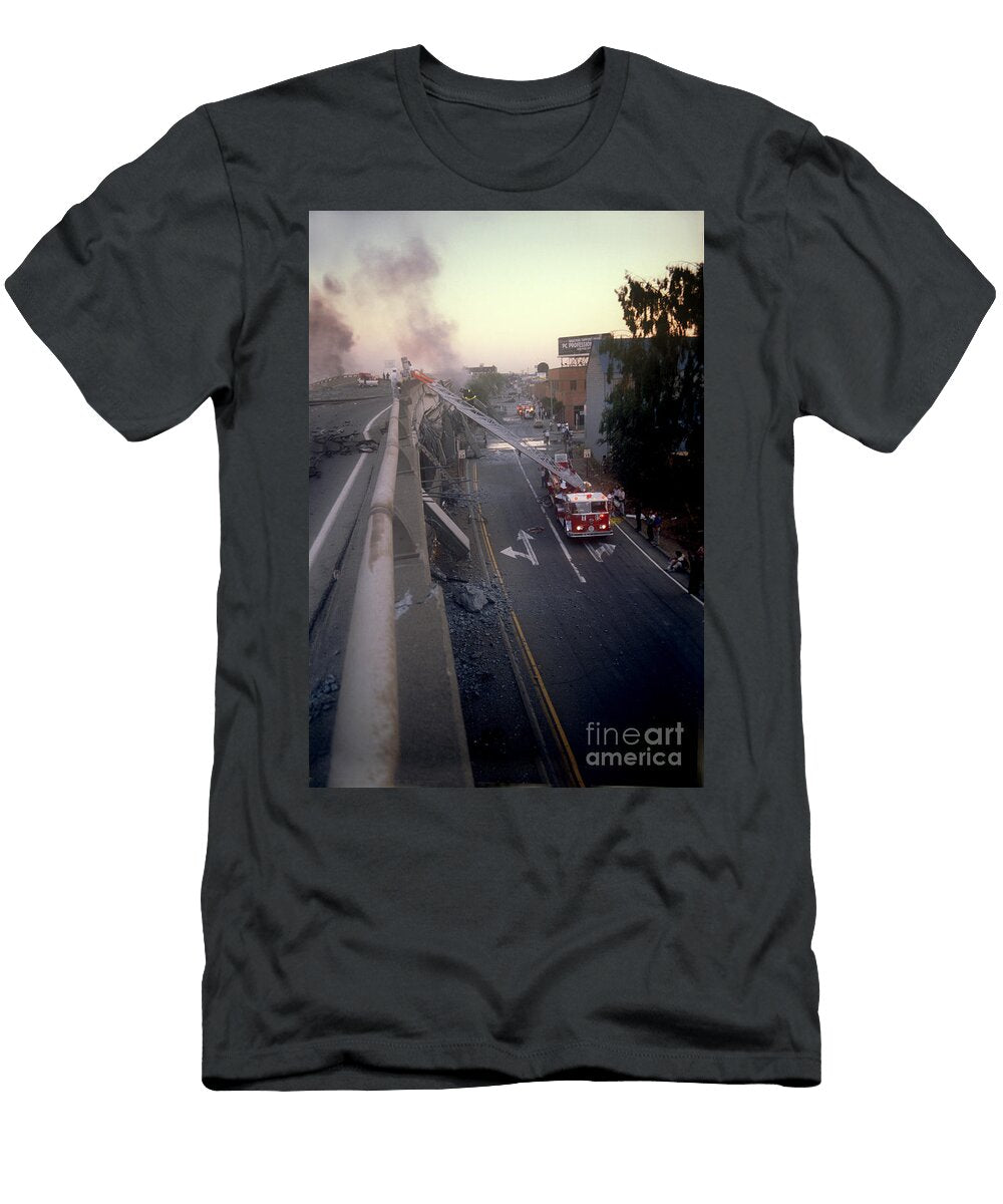 Rescue Crews Cypress Freeway Collapse Loma Prieta Earthquake Wernher Krutein T-Shirt