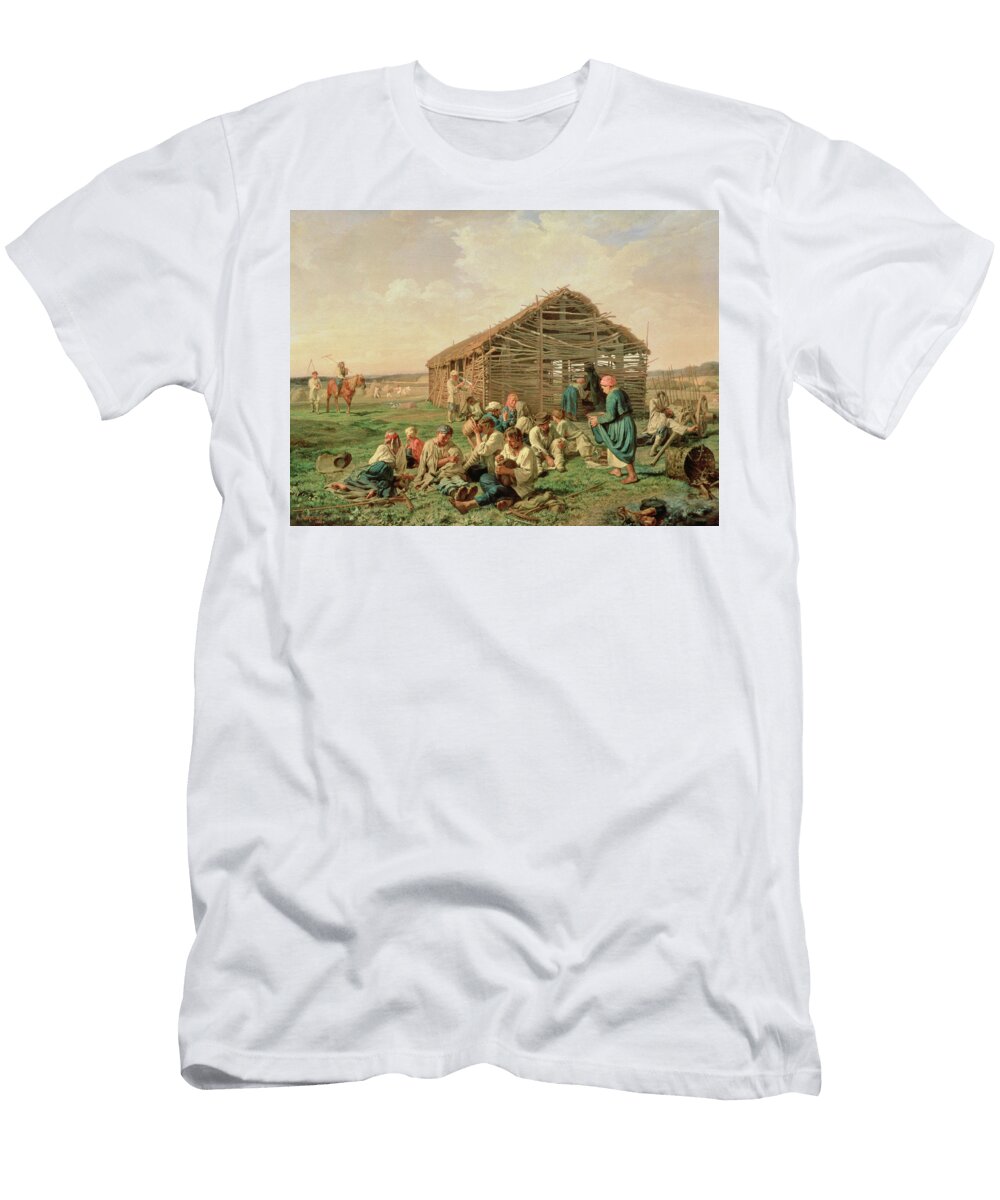 Rest During Haying 1861 Oil on Canvas Aleksandr Ivanovich Morozov T-Shirt