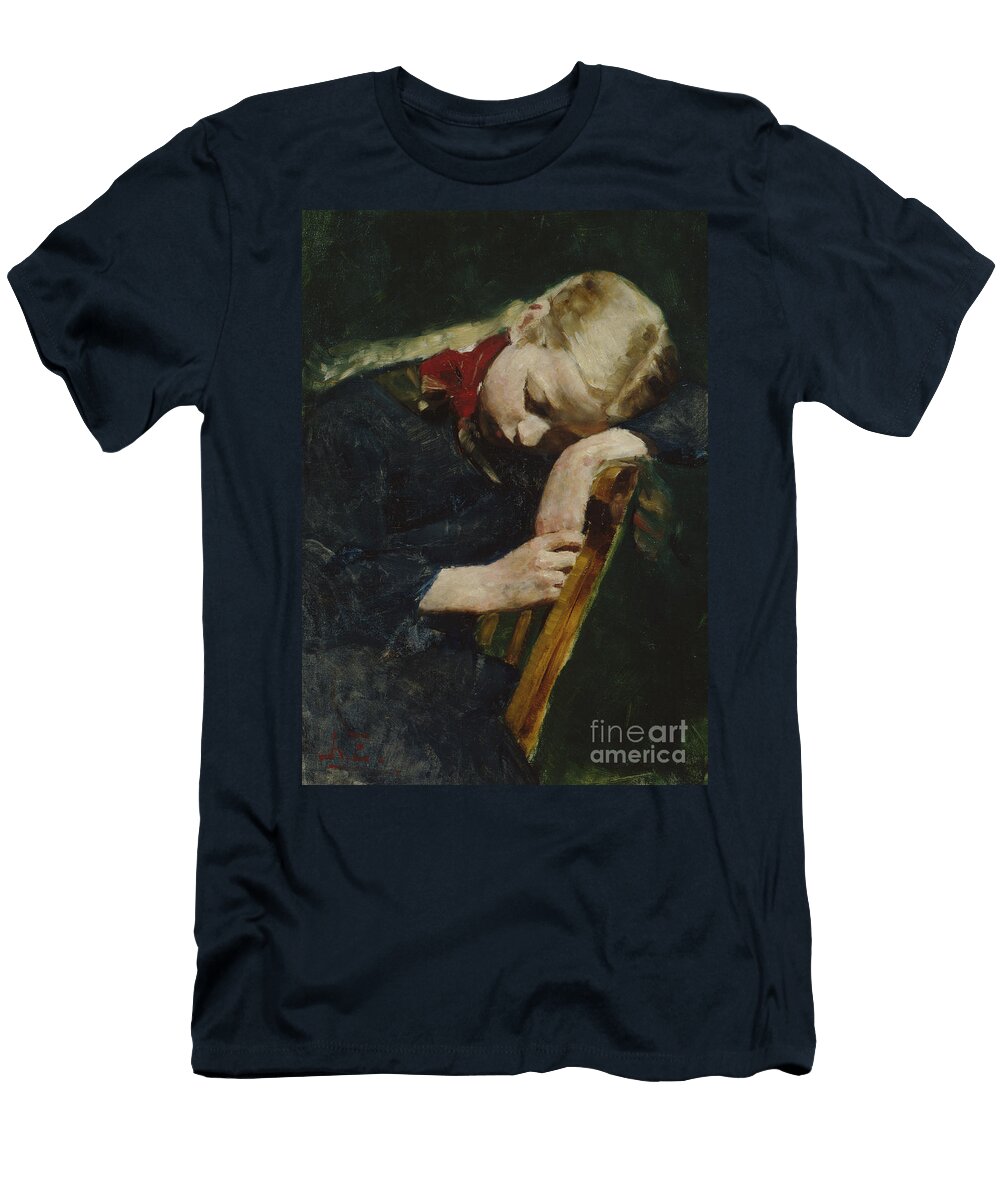 Resting Girl By August Eiebakke August Eiebakke T-Shirt
