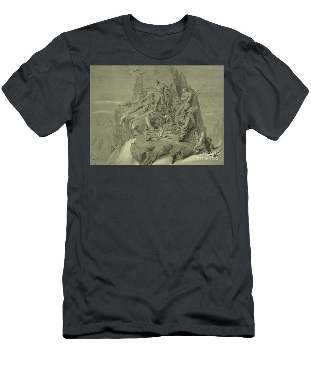 Resting on a Ledge From Ten Scenes in the Last Ascent of Mont Blanc Including Five Views From the Summit By Jdh Browne Published 1853 English School T-Shirt