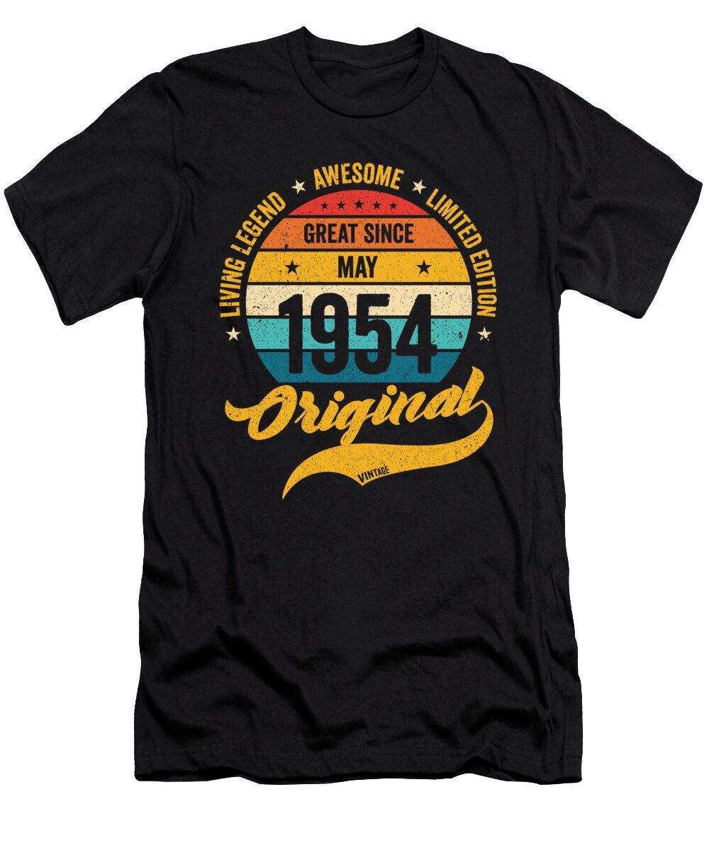 Retro 70 Years May 1954 Birthday Vintage Bday Classic Toms Store T-Shirt