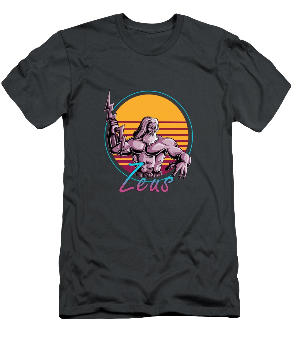 Retro 80s Zeus Synthwave Greek Mythology Karlyl Katier T-Shirt