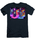 Retro Arcade Machines in Neon Galaxy Jirka Svetlik Studio Illuvision T-Shirt
