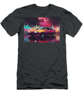 Retro Car in a Futuristic Cityscape with Neon Lights Lowell Harann T-Shirt