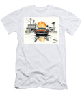 Retro Car in Sunset Hudson Hornet in a Pixar Style Radiator Springs Ink Sketch Carla York T-Shirt