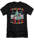 Retro Groovy Teacher Christmas Rockin Around Sophie Eleanor T-Shirt