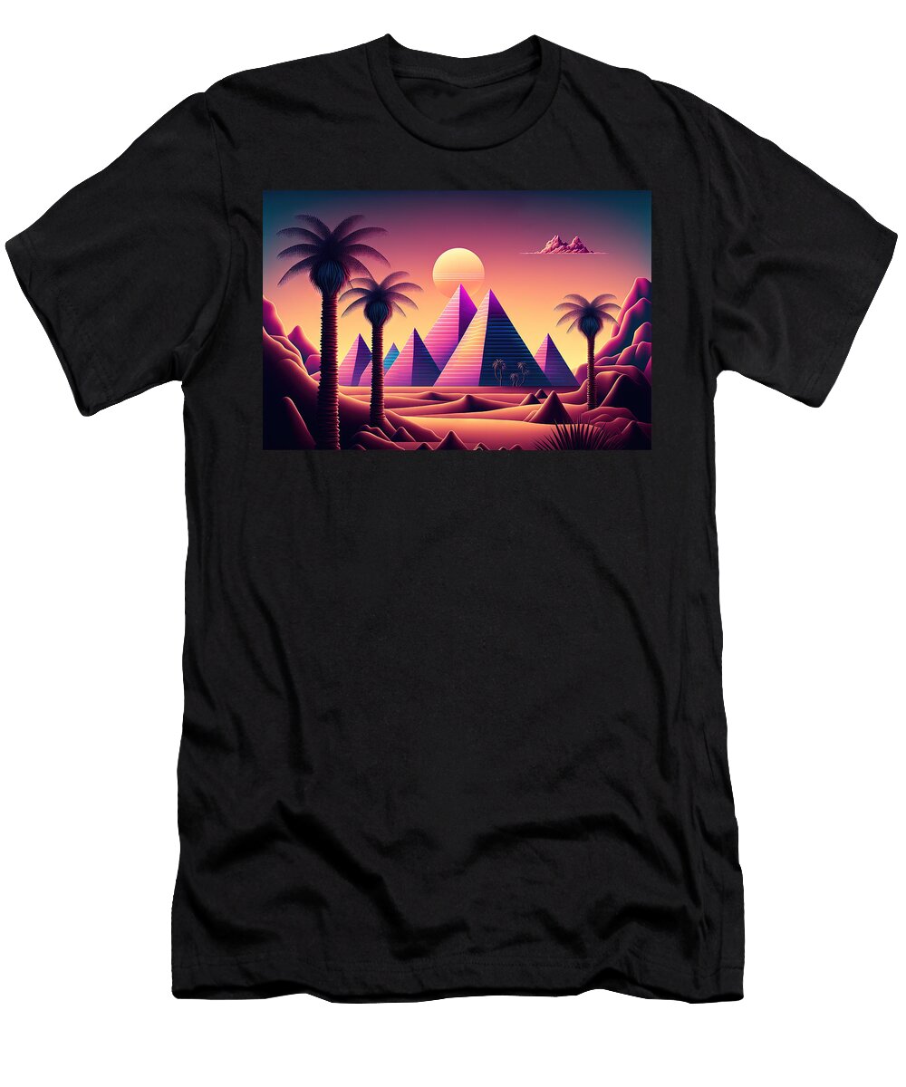 Retro Mirage a Synthwave Journey Paul Konschake T-Shirt