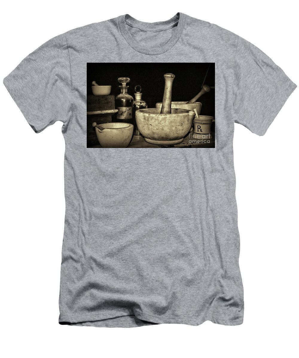 Retro Mortar and Pestle in Sepia Paul Ward T-Shirt
