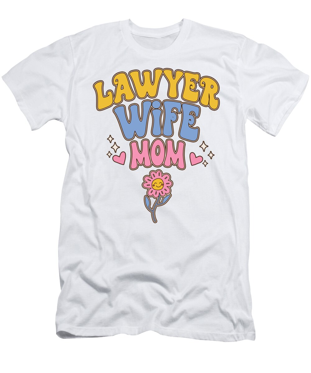 Retro Mothers Day Wife Mom Lawyer Groovy Deon Du Plessis Art T-Shirt