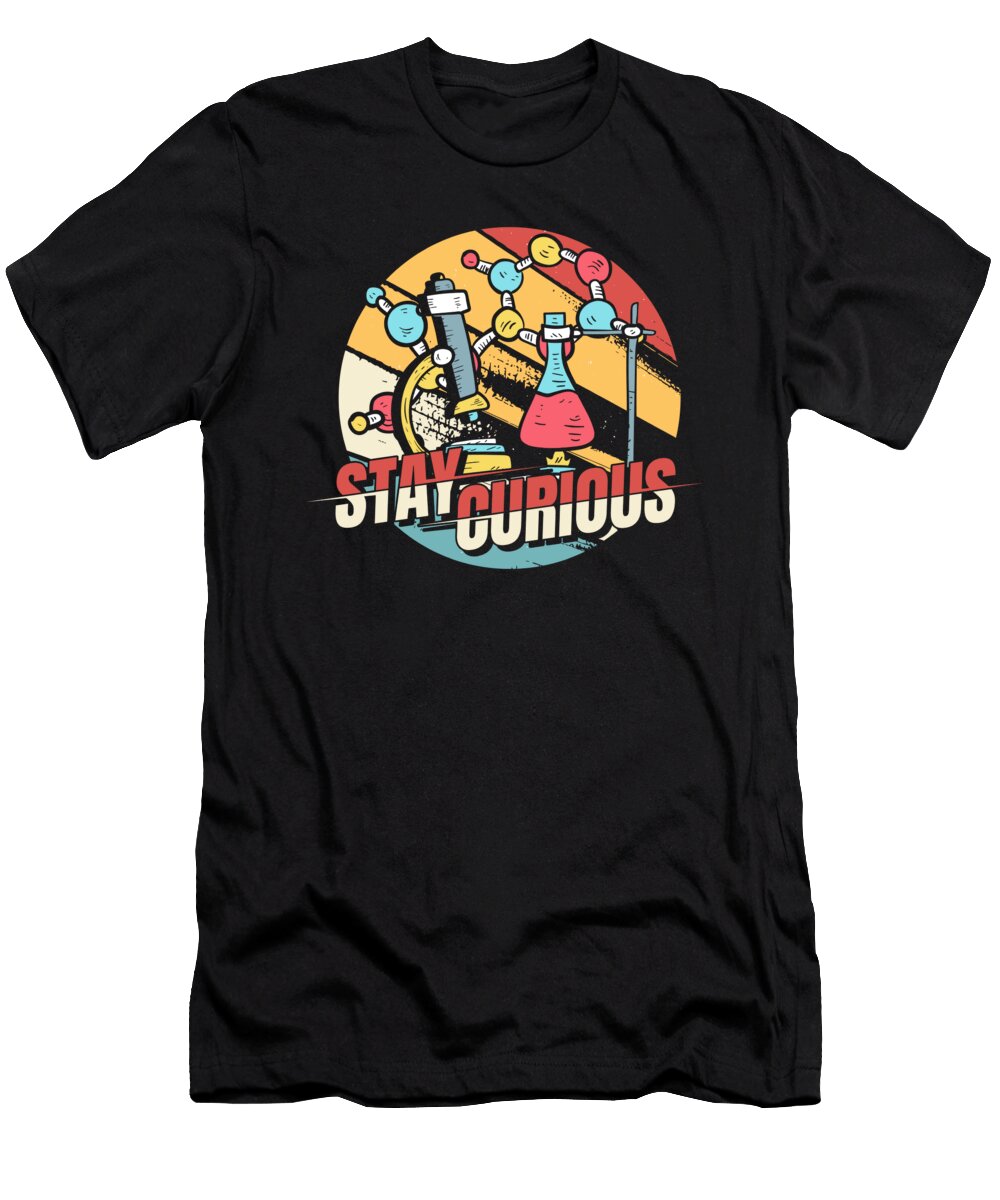Retro Physics Physicist Scientist Vintage Stay Curious Crazy Squirrel T-Shirt