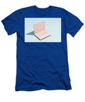 Retro Pink Laptop on a Pastel Blue Background Michal Bednarek T-Shirt