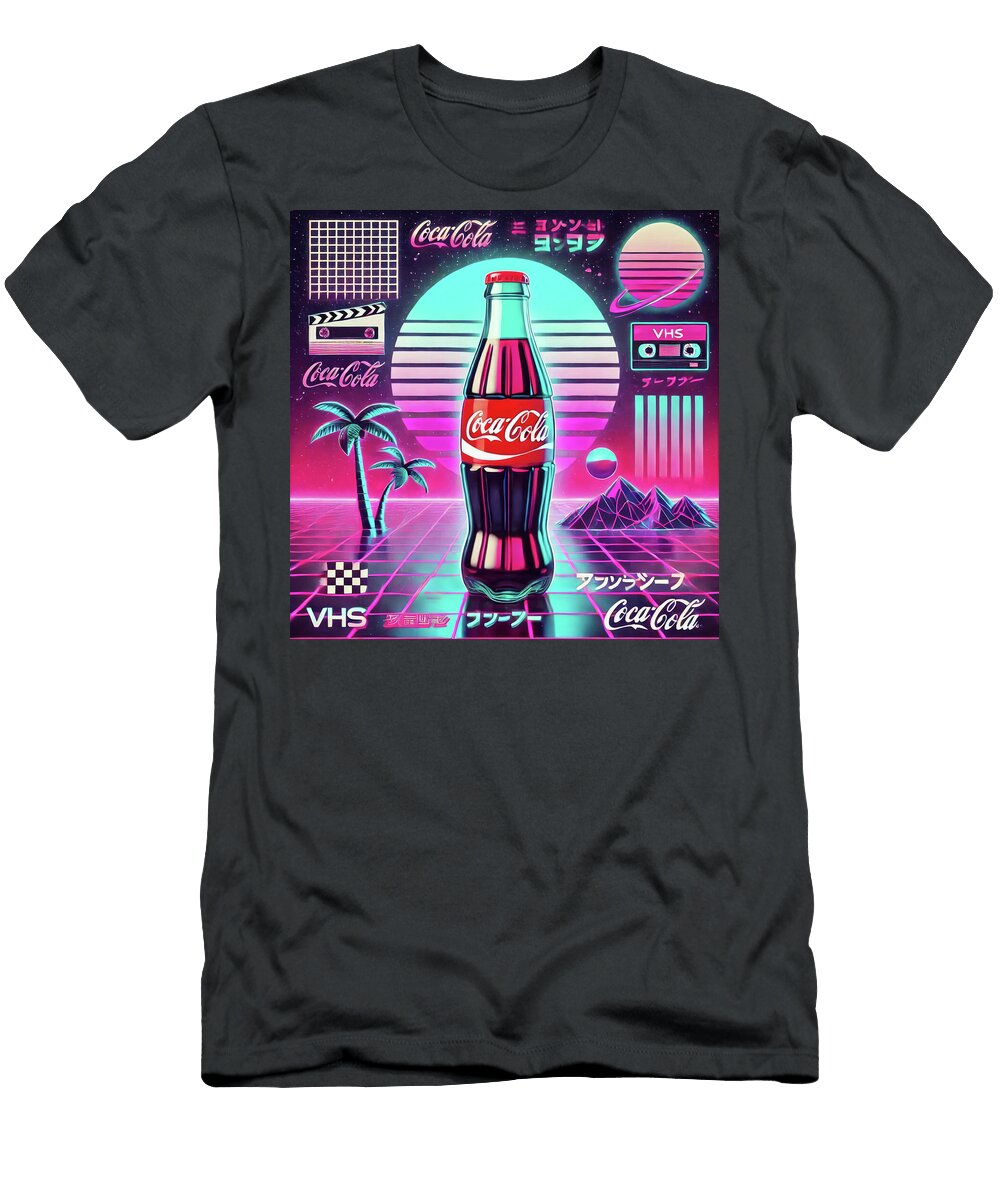 Retro Pop Coca Cola Synthwave Typography Art Poster By Bob Orsillo Bob Orsillo T-Shirt