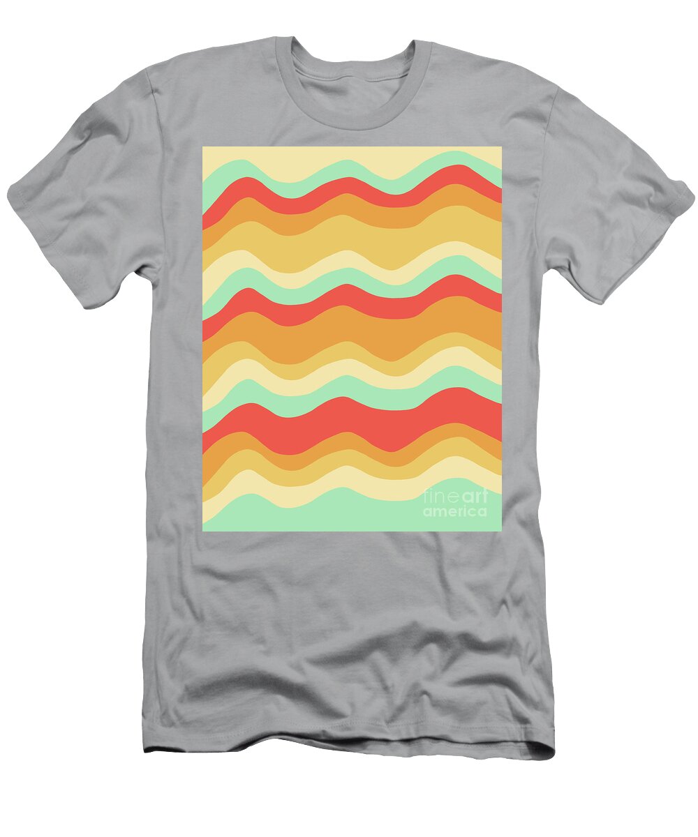 Retro Summer Waves 2 Minimal Decor Art Anitas and Bellas Art T-Shirt